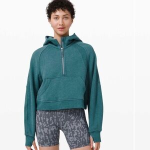 LULULEMON Scuba Oversized 1/2 Zip Hoodie Heathered Desert Teal size M/L